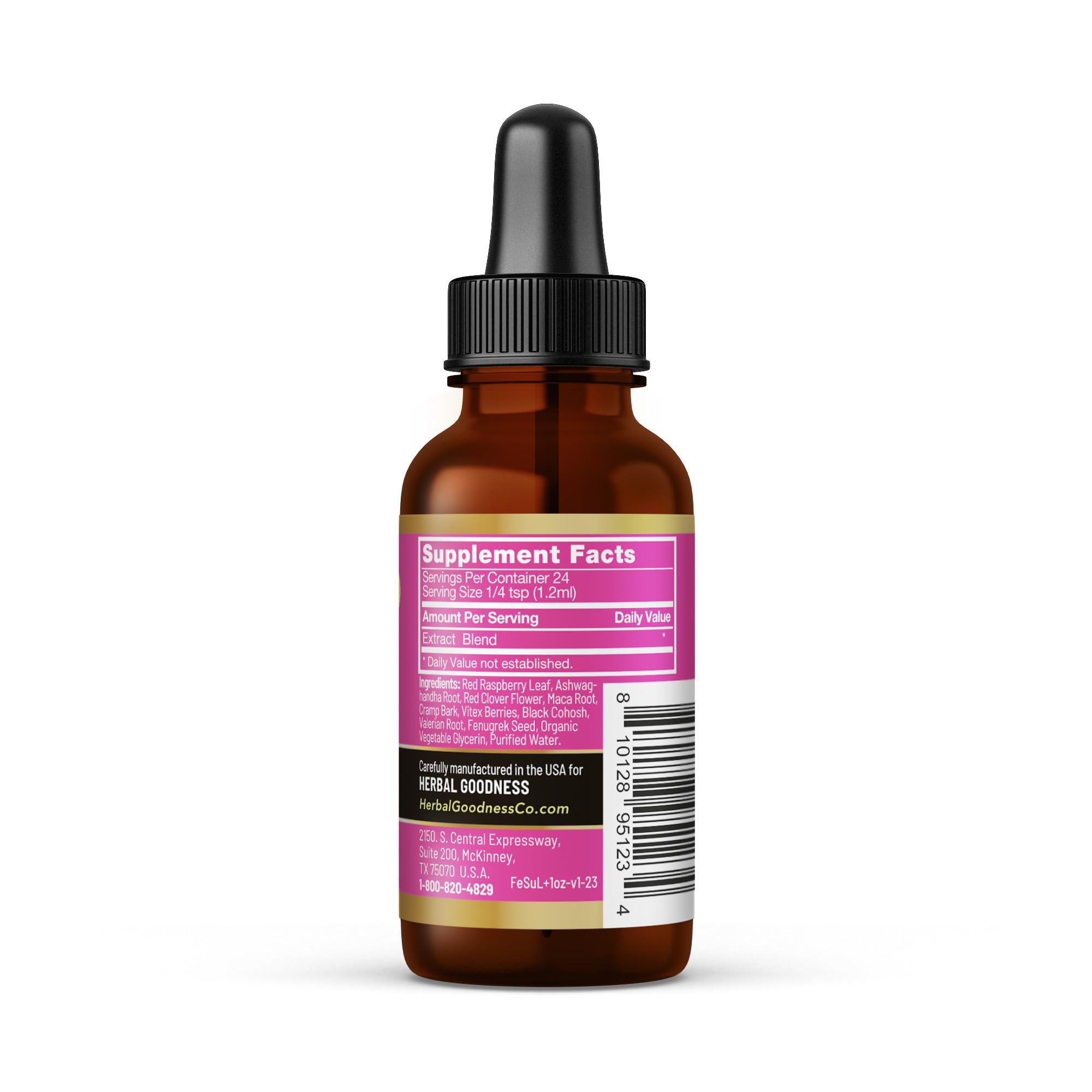 Herbal Goodness Female Support Supplement 1 Fl. oz – Natural Herbal Blend for Women’s Hormonal Health, Energy & Wellness – Adaptogenic Liquid Formula – Non-GMO, Gluten-Free – 1 Bottle - TrustMedUSA