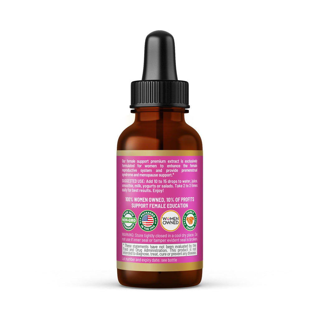 Herbal Goodness Female Support Supplement 1 Fl. oz – Natural Herbal Blend for Women’s Hormonal Health, Energy & Wellness – Adaptogenic Liquid Formula – Non-GMO, Gluten-Free – 1 Bottle - TrustMedUSA