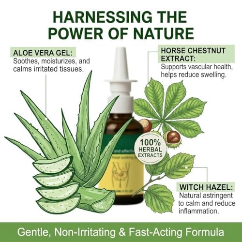 Herbal Hemorrhoid Relief Spray - Fast Acting Relief for Anal Swelling, Itching & Pain, Soothing Perianal Nursing Spray for Discomfort, Natural Plant-Based Formula, 30ML / 1 FL.OZ - TrustMedUSA