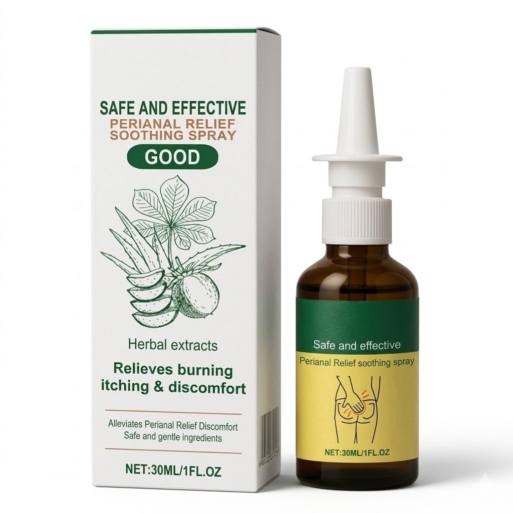 Herbal Hemorrhoid Relief Spray - Fast Acting Relief for Anal Swelling, Itching & Pain, Soothing Perianal Nursing Spray for Discomfort, Natural Plant-Based Formula, 30ML / 1 FL.OZ - TrustMedUSA