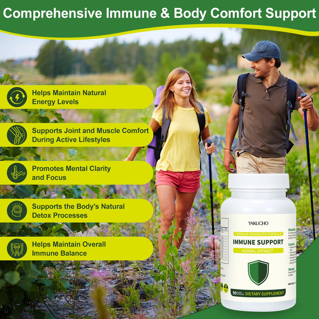 Herbal Immune Support Supplement, Vegan Capsules with Japanese Knotweed, Cat’s Claw, Skullcap & Sanguinolenta, Supports Immune Health & Overall Wellness, Gluten-Free - TrustMedUSA