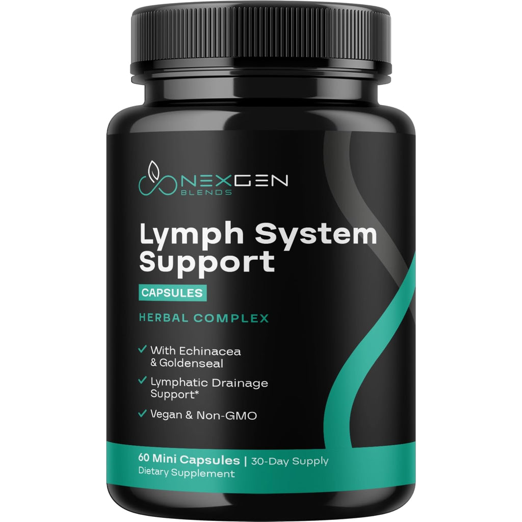Herbal Lymph System Support Supplement - Lymphatic Support Complex with Echinacea Goldenseal Astragalus & Hydroxytyrosol for Lymphatic Drainage & Immune Support - Vegan Non-GMO Gluten Free (1 Month) - Maple Wellness Supplements