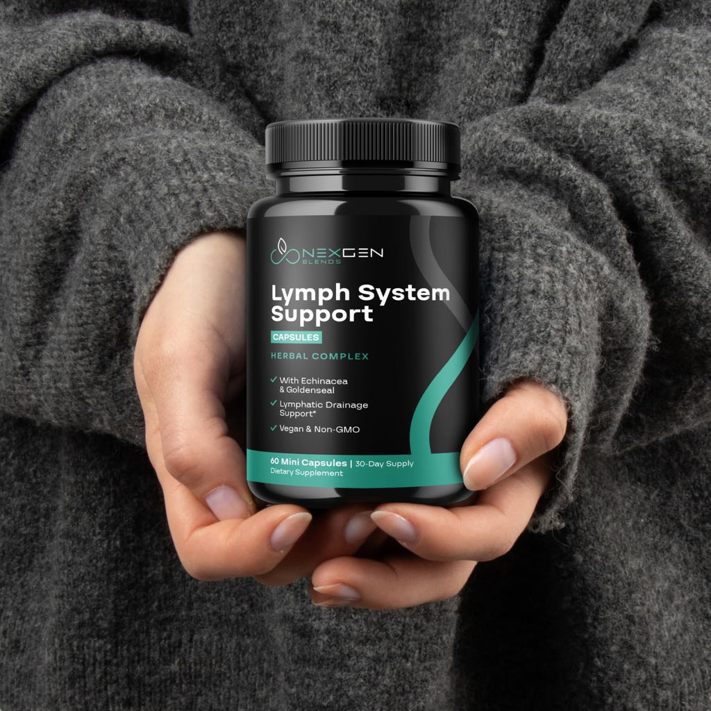 Herbal Lymph System Support Supplement - Lymphatic Support Complex with Echinacea Goldenseal Astragalus & Hydroxytyrosol for Lymphatic Drainage & Immune Support - Vegan Non-GMO Gluten Free (1 Month) - Maple Wellness Supplements