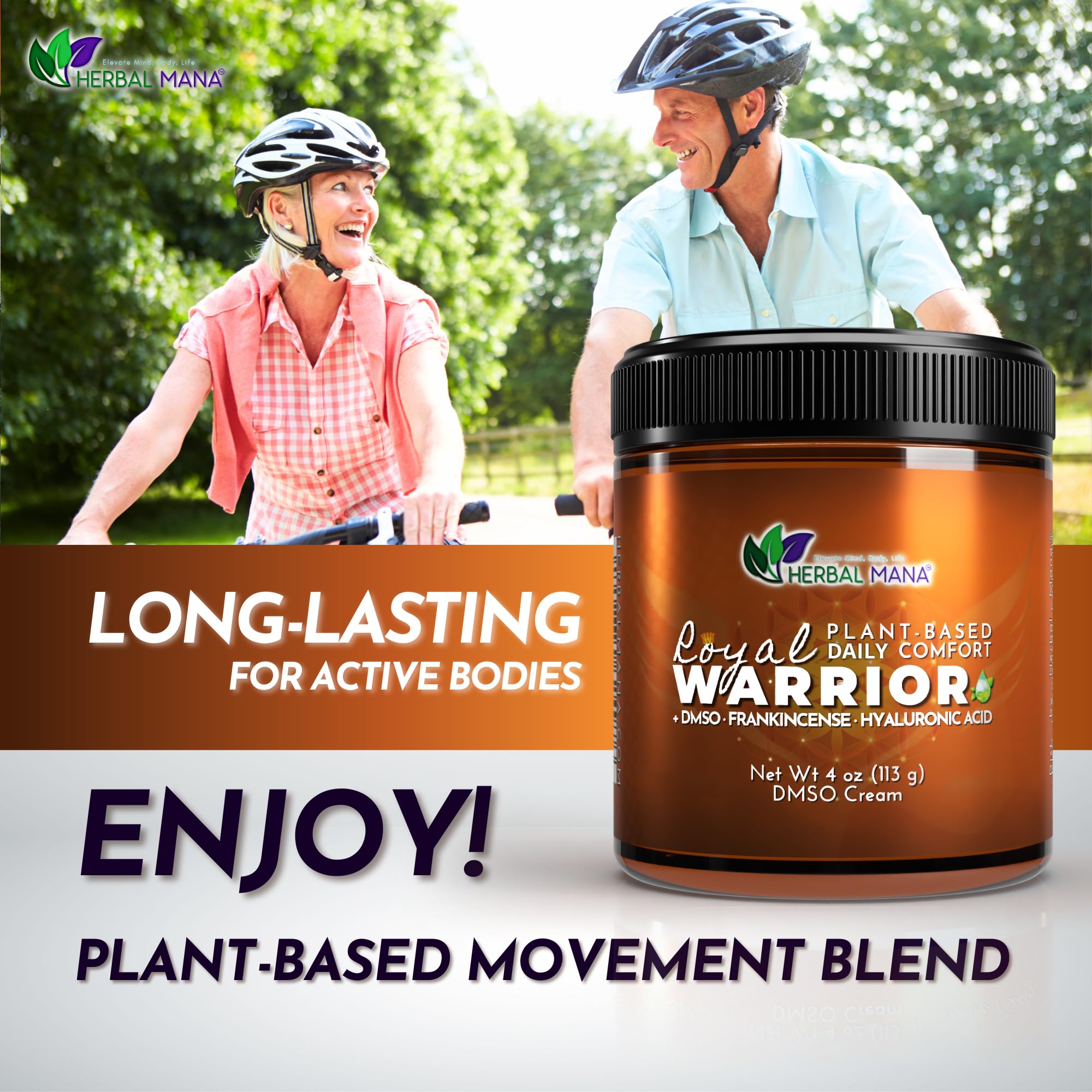 Herbal Mana Frankincense DMSO Body Cream with Magnesium & Hyaluronic Acid | Royal Warrior - TrustMedUSA