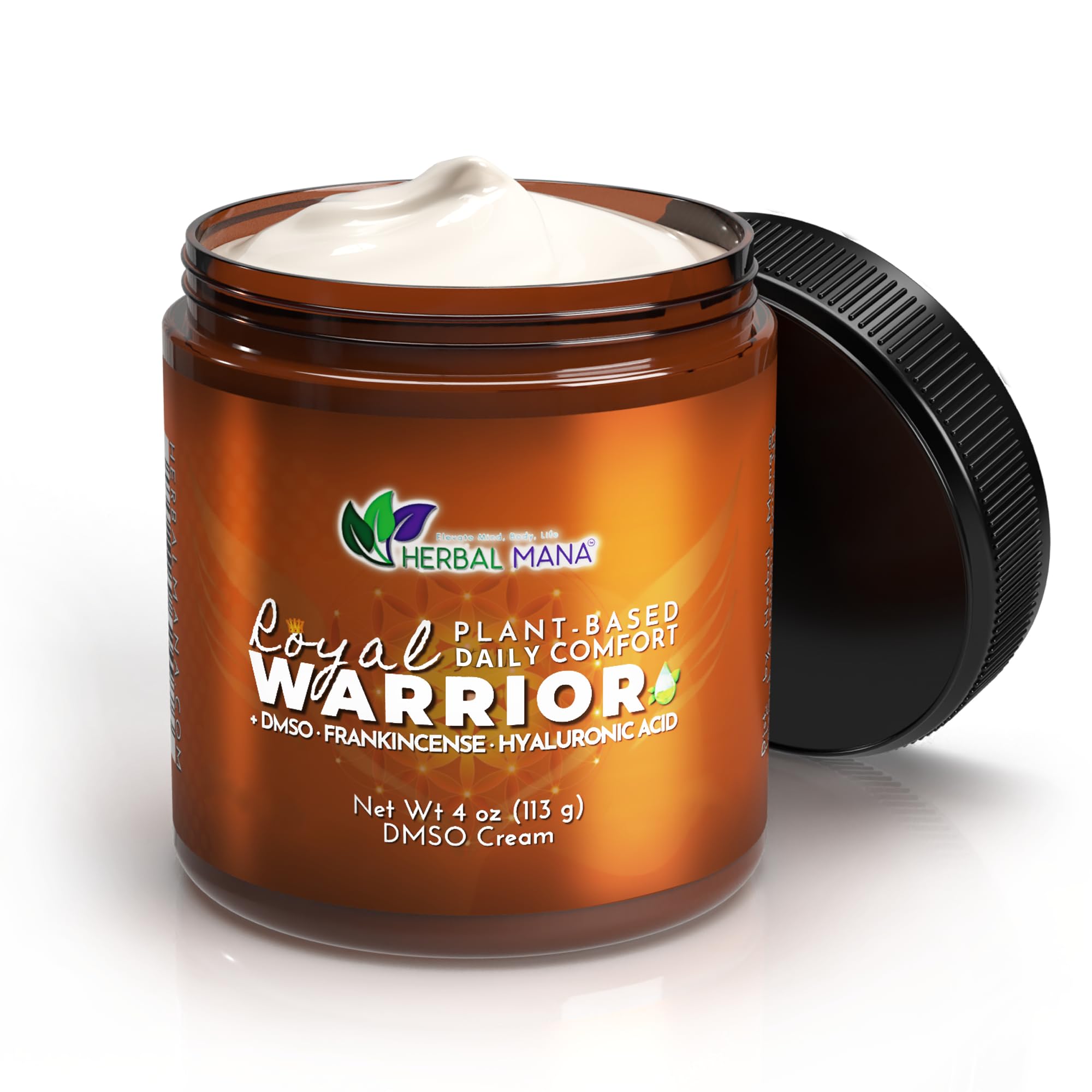 Herbal Mana Frankincense DMSO Body Cream with Magnesium & Hyaluronic Acid | Royal Warrior - TrustMedUSA