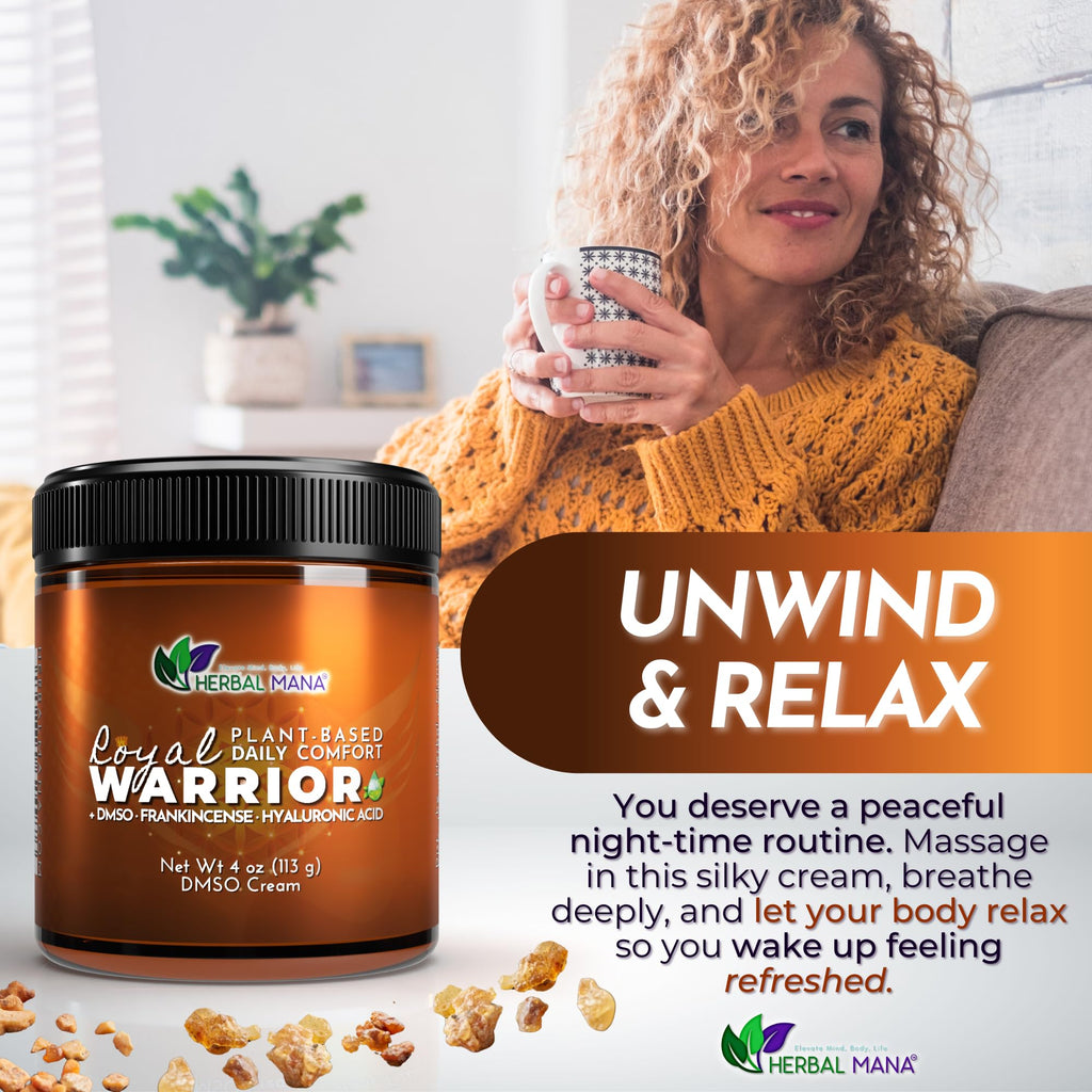 Herbal Mana Frankincense DMSO Body Cream with Magnesium & Hyaluronic Acid | Royal Warrior - TrustMedUSA