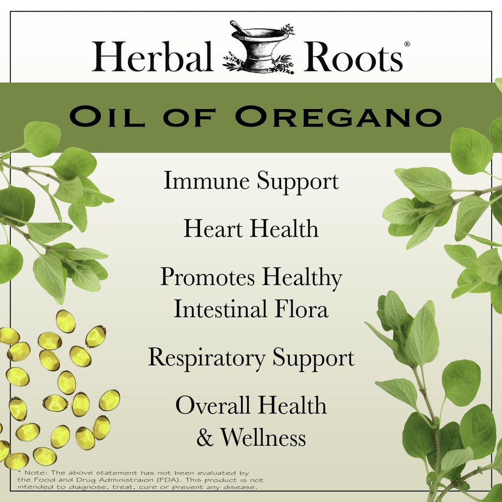Herbal Roots Oil of Oregano - Made from Mediterranean Oregano Oil - 90 Easy to Swallow Softgel Capsules - Extra Strength 150mg - Maple Wellness Supplements