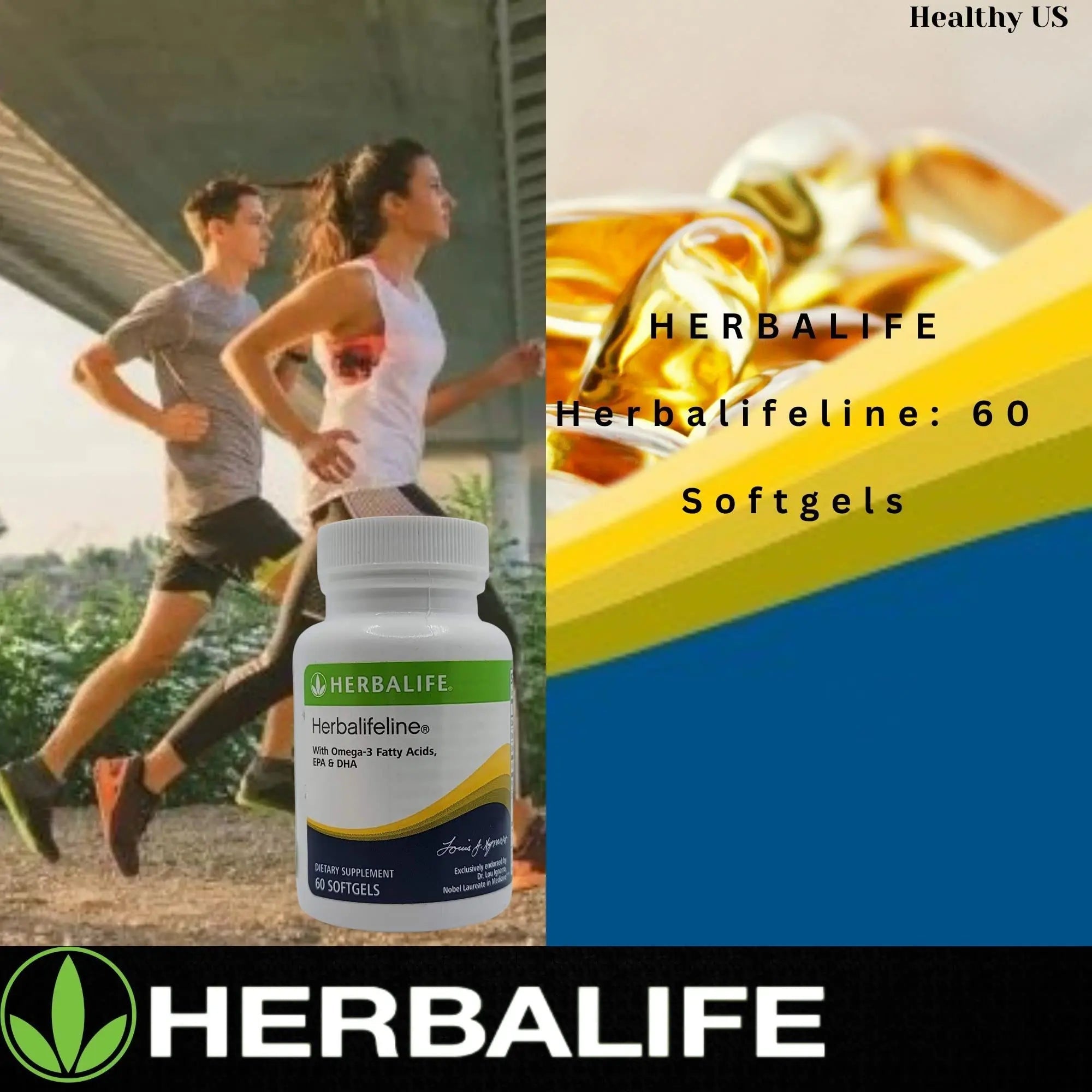 Herbalife Herbalifeline: 60 Softgels with Vitamin E, Marine Lipid Complex, Omega-3 Fatty - TrustMedUSA