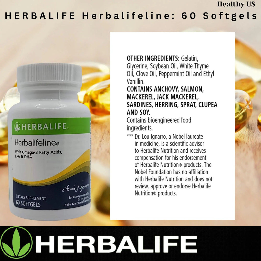 Herbalife Herbalifeline: 60 Softgels with Vitamin E, Marine Lipid Complex, Omega-3 Fatty - TrustMedUSA