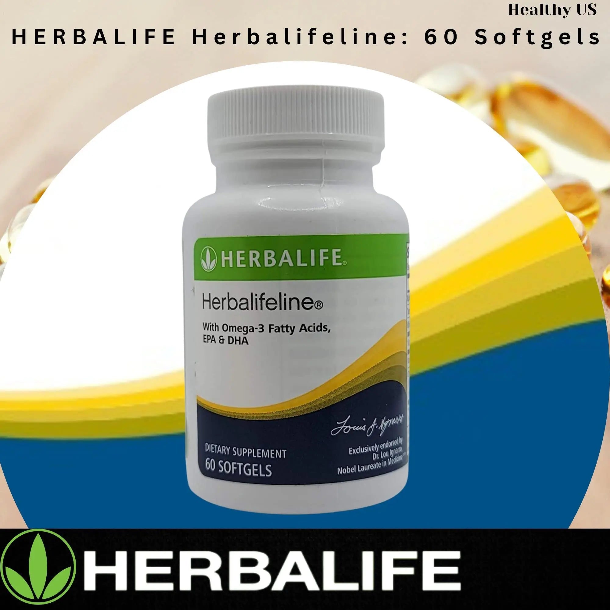 Herbalife Herbalifeline: 60 Softgels with Vitamin E, Marine Lipid Complex, Omega-3 Fatty - TrustMedUSA