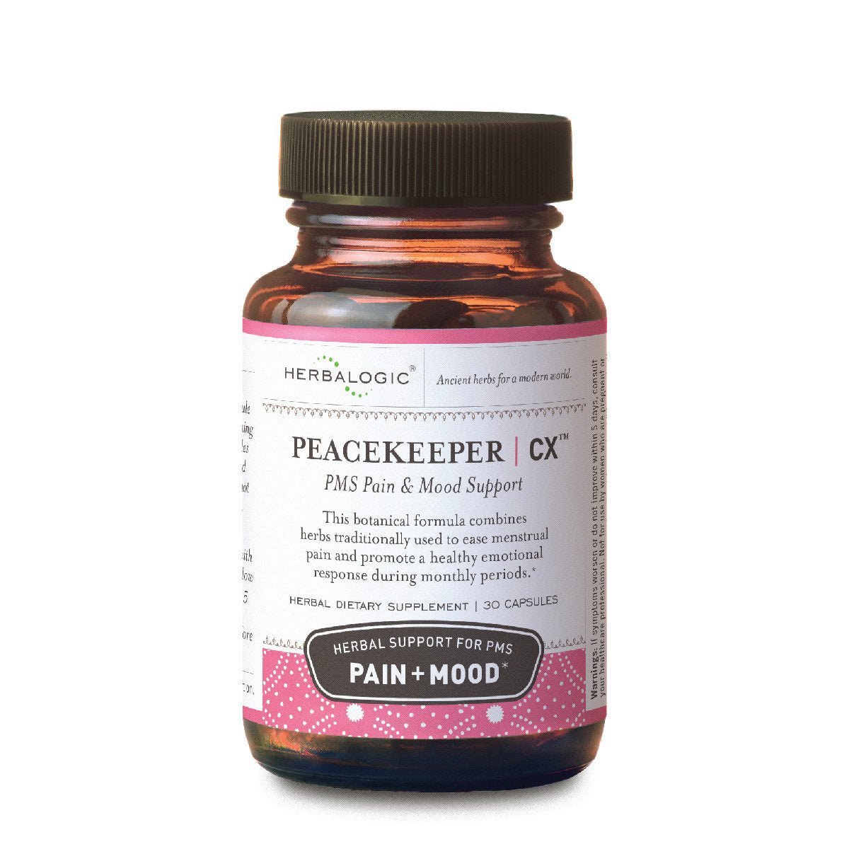 Herbalogic - Peacekeeper CX Herb Capsules - Reduces PMS Related Mood Swings - Reduces Cramps & Pain Associated with Monthly Periods - Contains Turmeric & Corydalis - 30 Cap Count - TrustMedUSA