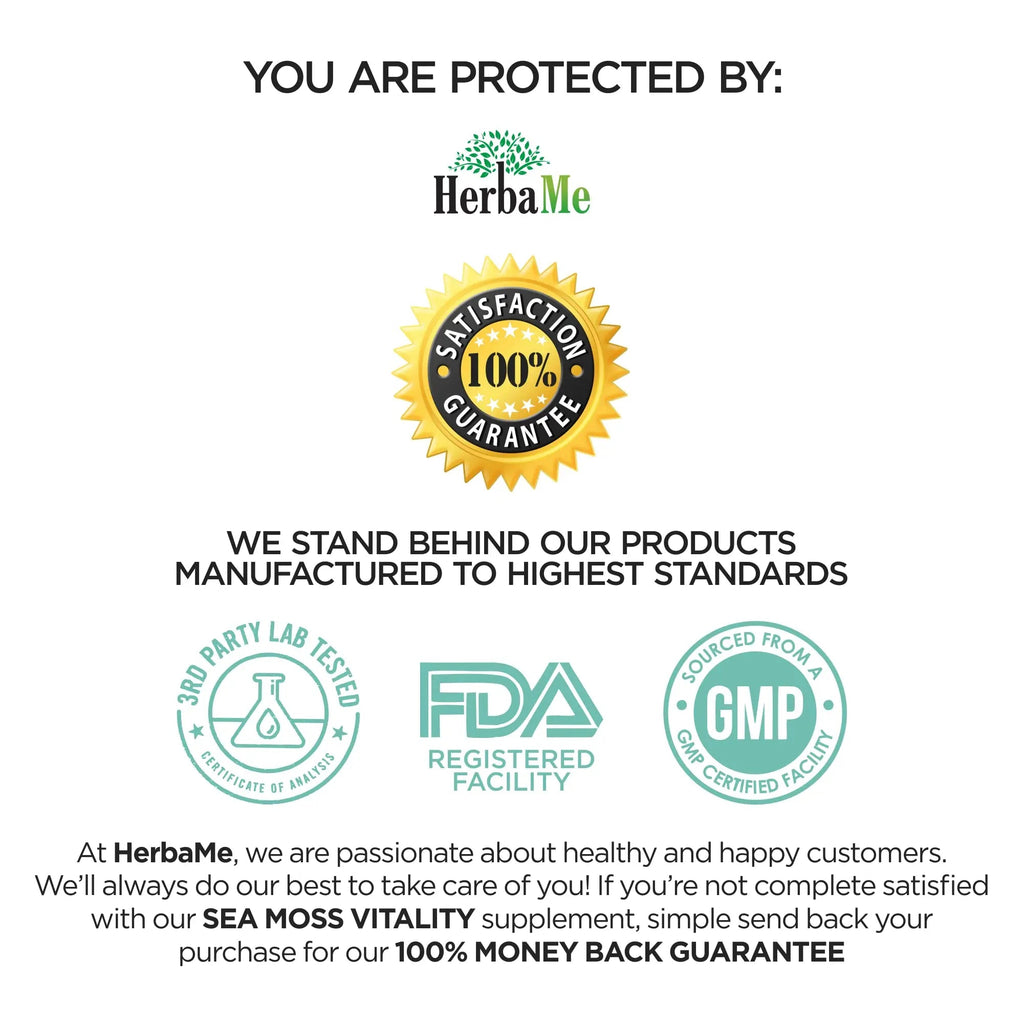 HerbaMe Organic Irish Sea Moss with Bladderwrack, Burdock Root & Black Pepper Extract - TrustMedUSA