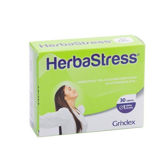 HERBASTRESS, 450 mg, 30 tablets - Herbal Complex with vitamins B6 and B12. - TrustMedUSA