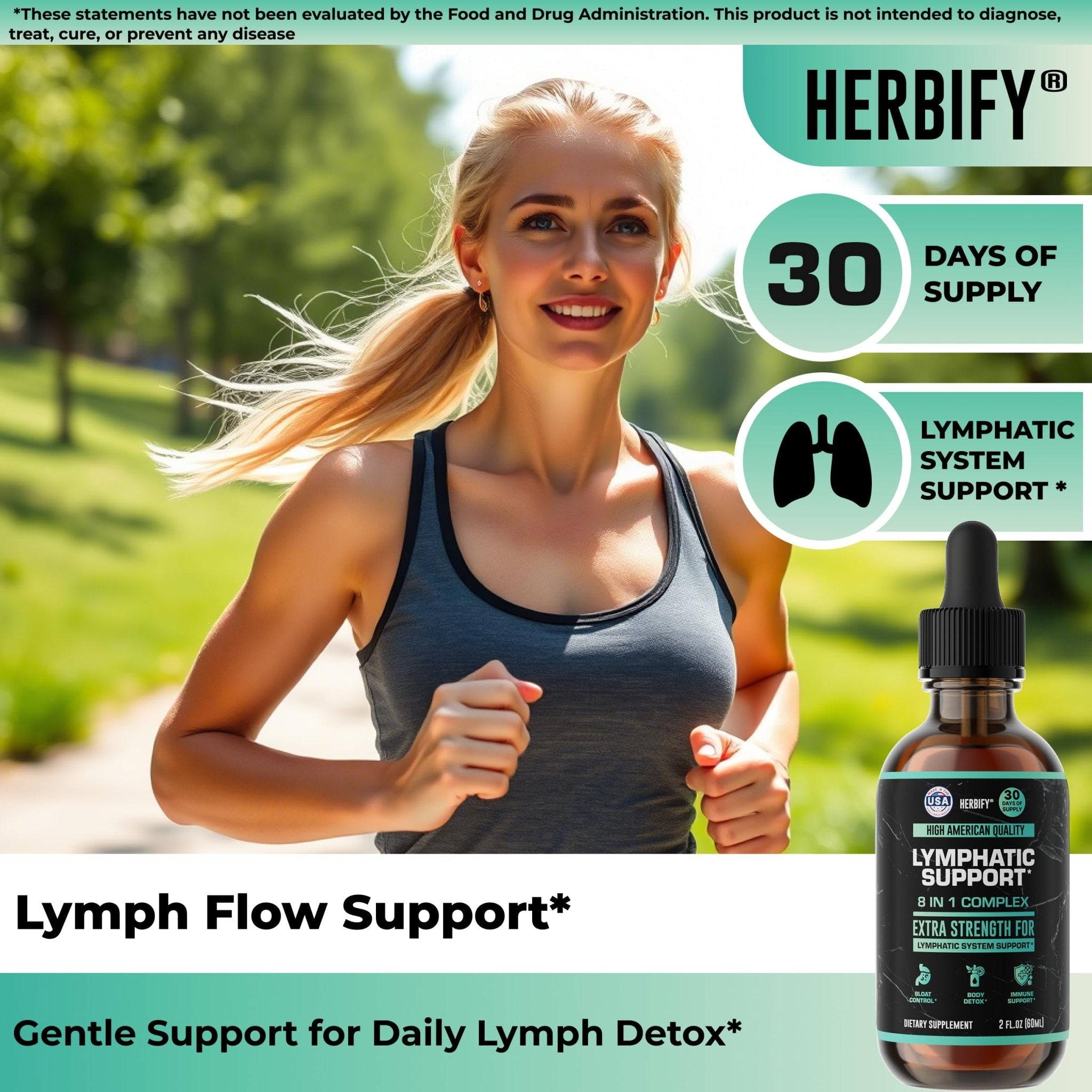 HERBIFY Lymphatic Drainage Drops for Liver Detox & Immune Support - Lymph System Support Drops - Detox Cleanse - 30 Days Supply - 2 Fl Oz Made in USA - Maple Wellness Supplements