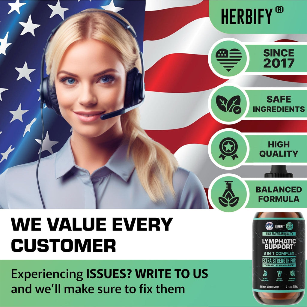 HERBIFY Lymphatic Drainage Drops for Liver Detox & Immune Support - Lymph System Support Drops - Detox Cleanse - 30 Days Supply - 2 Fl Oz Made in USA - Maple Wellness Supplements