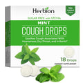 HERBION Naturals Cough Drops, Sugar Free with Stevia, Dietary Supplement, Soothes Cough, for Adults & Children Over 6 Years, 18 Count, Mint, Pack of 1 - Maple Wellness Supplements