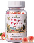 Herbovella Marine Collagen Peptides Gummies for Women- Hydrolyzed Collagen Peptides 1000mg with Biotin, Vitamins, Hyaluronic Acid- for Skin Hair Nails -Sugar Free, 30 Servings, Peach Flavor - Maple Wellness Supplements