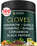 Herbpy 7in1 Clove Supplement Rich in Vitamins & Minerals Supports Digestion, Immune & Heart Health with Cinnamon, Turmeric, Ginger, Cardamom, Garlic & Black Pepper - 100 Vegan Capsules - TrustMedUSA