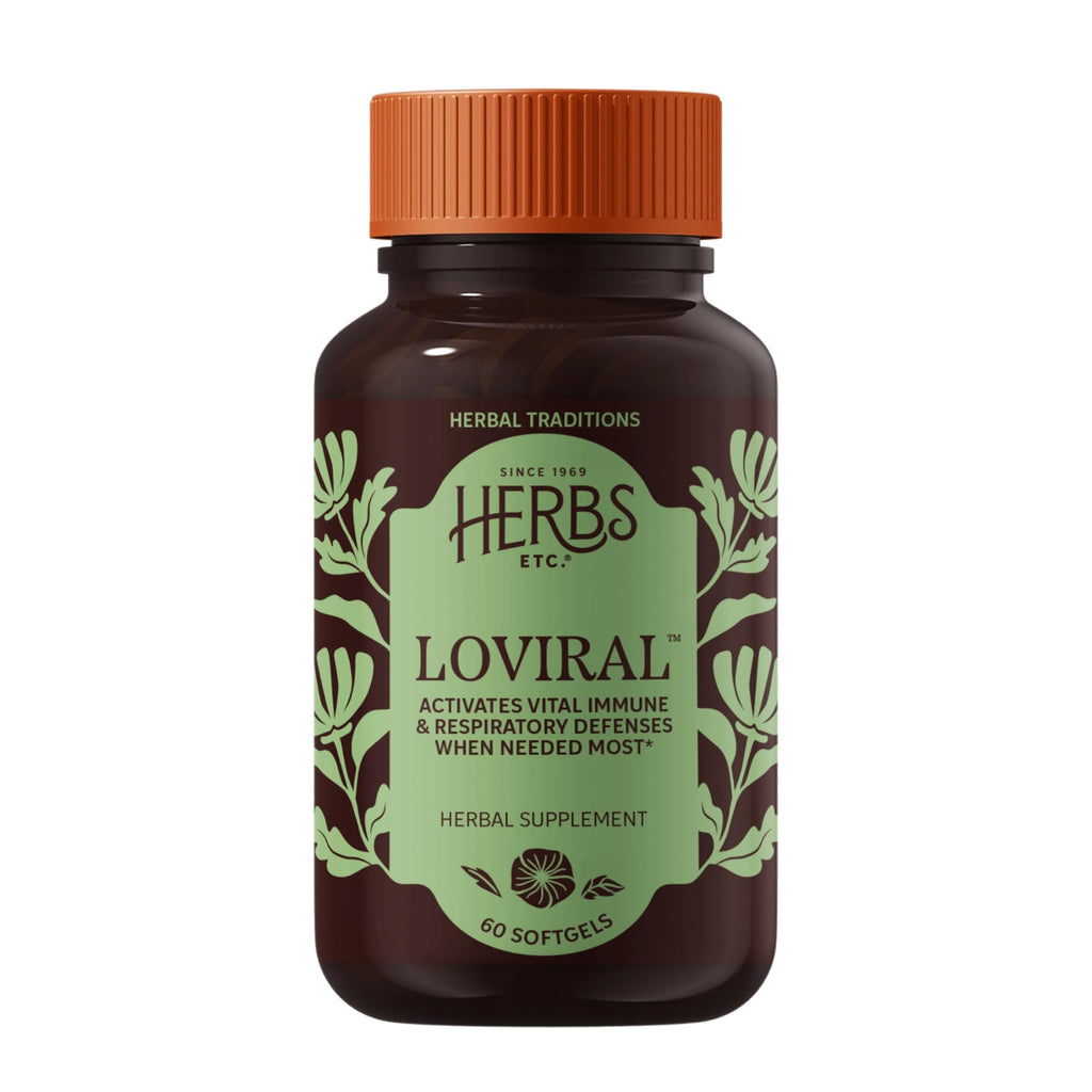 Herbs Etc. Loviral - Lung Health Supplement for Respiratory Defense & Support - Herbal Supplement with Lomatium, Pelargonium & OSHA - Gluten-Free - 60 Softgels (60 Servings) - TrustMedUSA