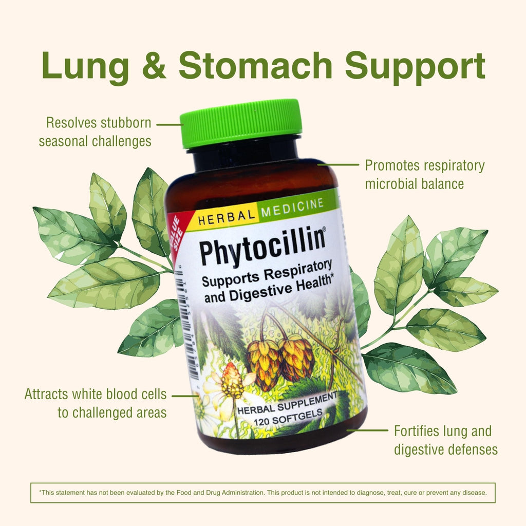 Herbs Etc. Phytocillin - Respiratory & Digestive Health Support Supplement - Herbal Formula to Support Digestion - Support Healthy Breathing - 120 Softgels (120 Servings) - TrustMedUSA