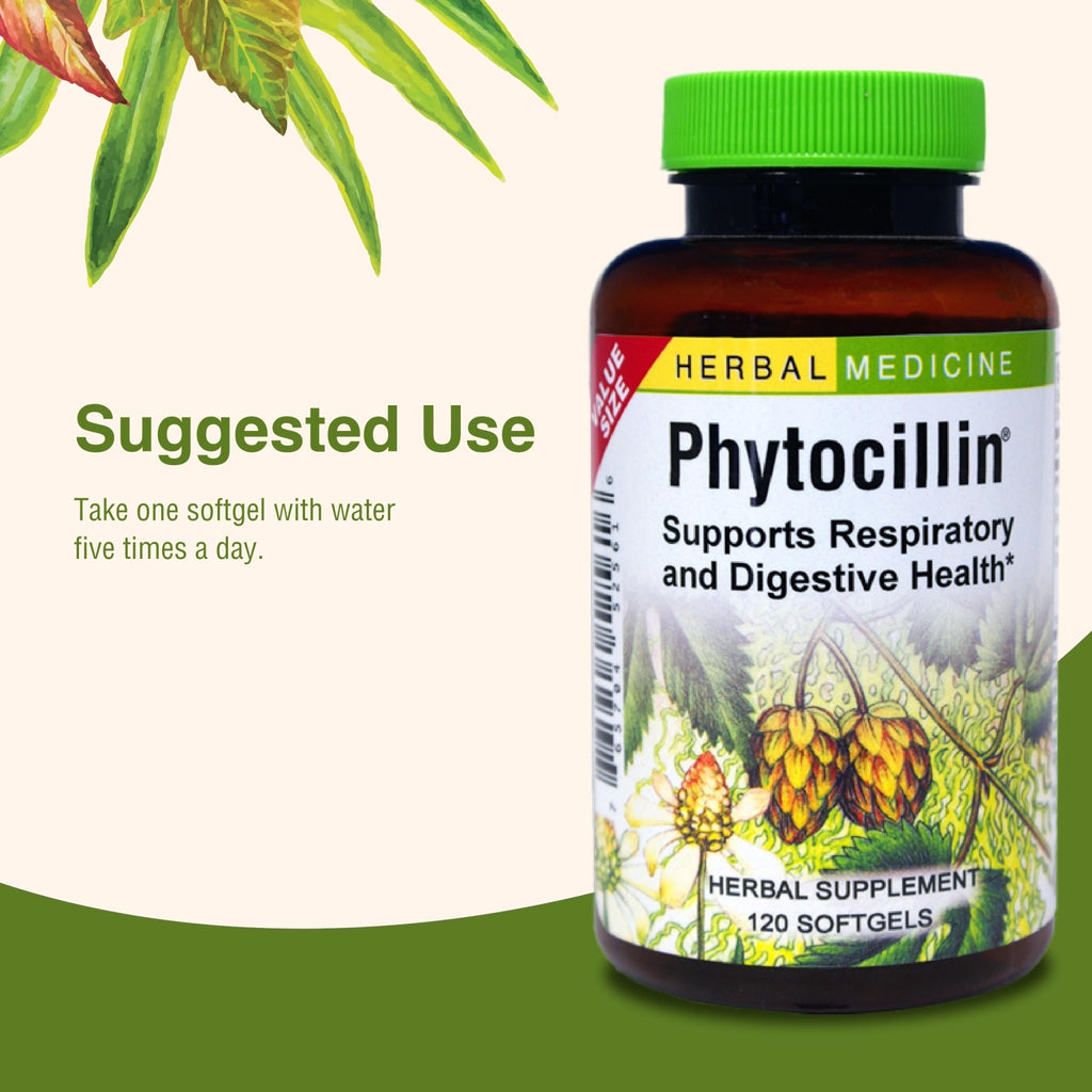 Herbs Etc. Phytocillin - Respiratory & Digestive Health Support Supplement - Herbal Formula to Support Digestion - Support Healthy Breathing - 120 Softgels (120 Servings) - TrustMedUSA