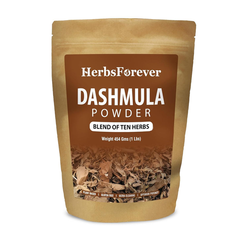 Herbsforever Dashmula Cut and Sifted (Coarse/Kawth) Herbs for Tea - Joint Comfort, Vata Calming, Female Postpartum Cycle & Wellness, Ten Authentic Ayurvedic Roots, Non GMO, Vegan 454g,1 lbs,Dashmool - TrustMedUSA