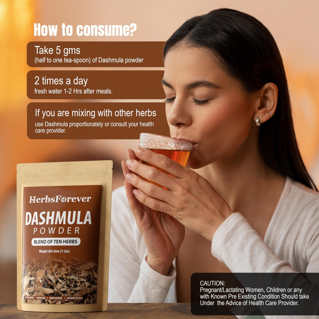 Herbsforever Dashmula Cut and Sifted (Coarse/Kawth) Herbs for Tea - Joint Comfort, Vata Calming, Female Postpartum Cycle & Wellness, Ten Authentic Ayurvedic Roots, Non GMO, Vegan 454g,1 lbs,Dashmool - TrustMedUSA