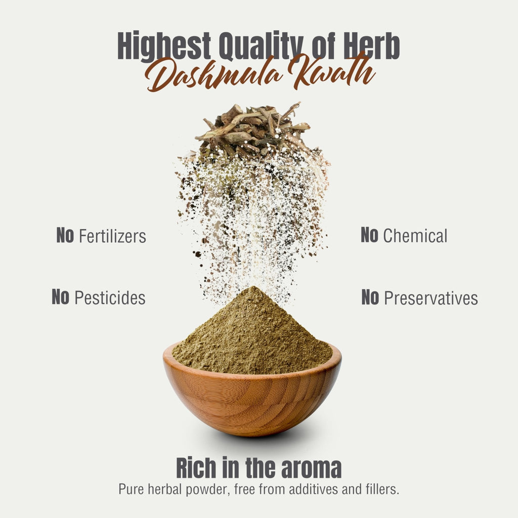 Herbsforever Dashmula Cut and Sifted (Coarse/Kawth) Herbs for Tea - Joint Comfort, Vata Calming, Female Postpartum Cycle & Wellness, Ten Authentic Ayurvedic Roots, Non GMO, Vegan 454g,1 lbs,Dashmool - TrustMedUSA