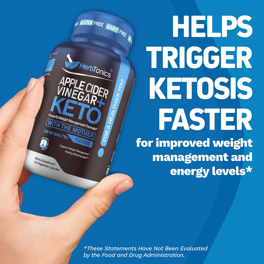 Herbtonics Apple Cider Vinegar Capsules Plus Keto BHB | Fat Burner & Weight Loss - TrustMedUSA