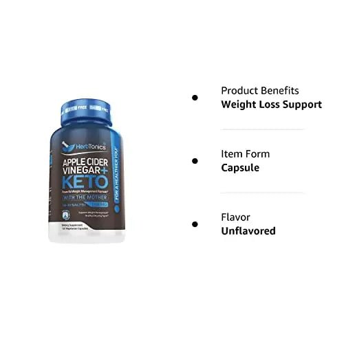 Herbtonics Apple Cider Vinegar Capsules Plus Keto BHB | Fat Burner & Weight Loss - TrustMedUSA