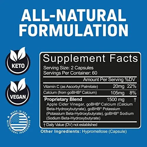 Herbtonics Apple Cider Vinegar Capsules Plus Keto BHB | Fat Burner & Weight Loss - TrustMedUSA