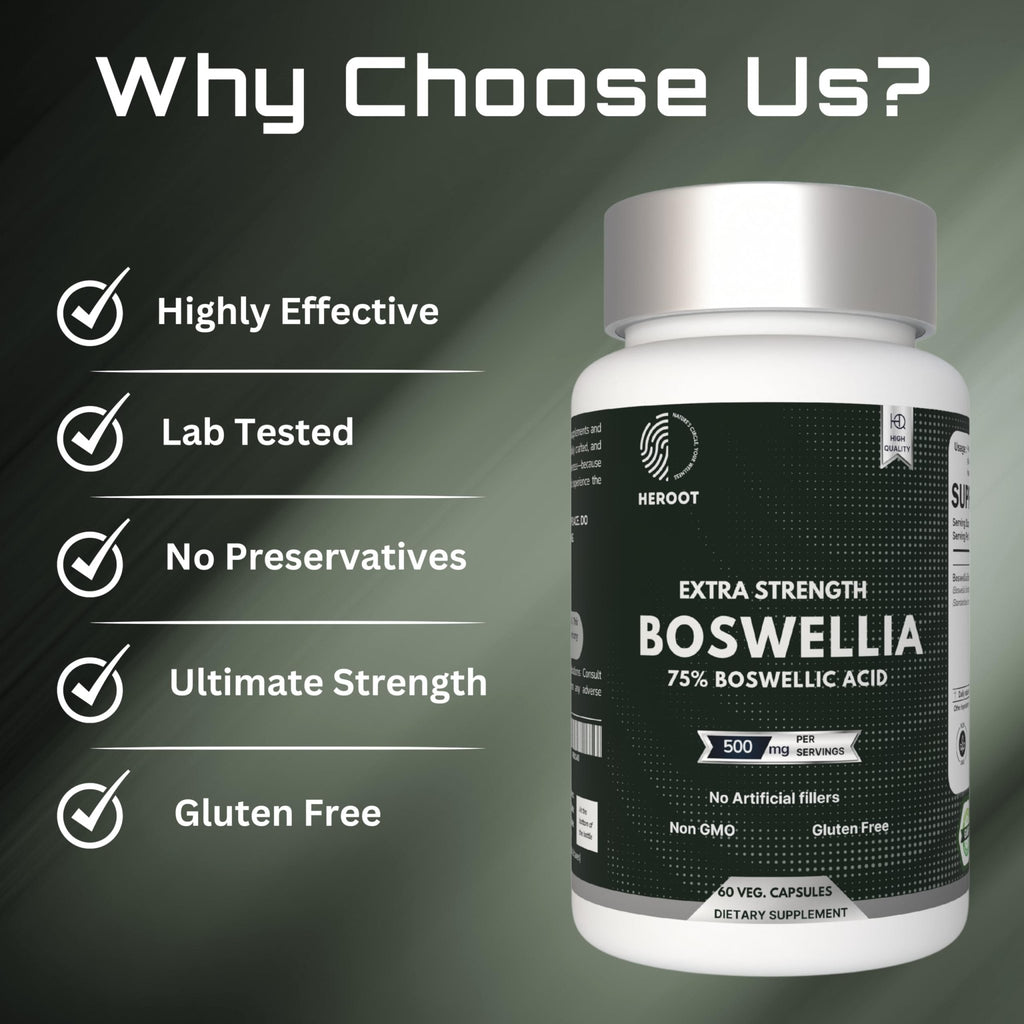 Heroot Boost Joint Mobility with 75% Extra Strength Boswellia Serrata Extract, 120 Capsules - TrustMedUSA