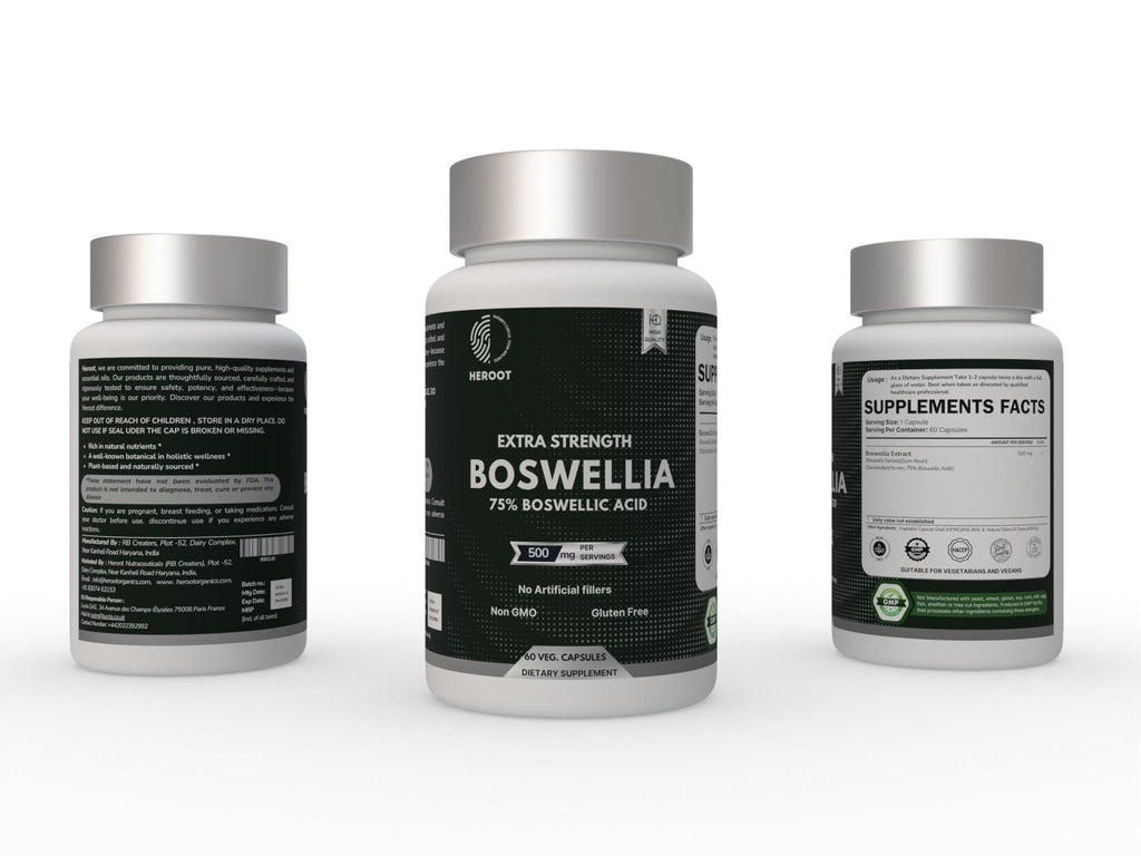 Heroot Boost Joint Mobility with 75% Extra Strength Boswellia Serrata Extract, 120 Capsules - TrustMedUSA