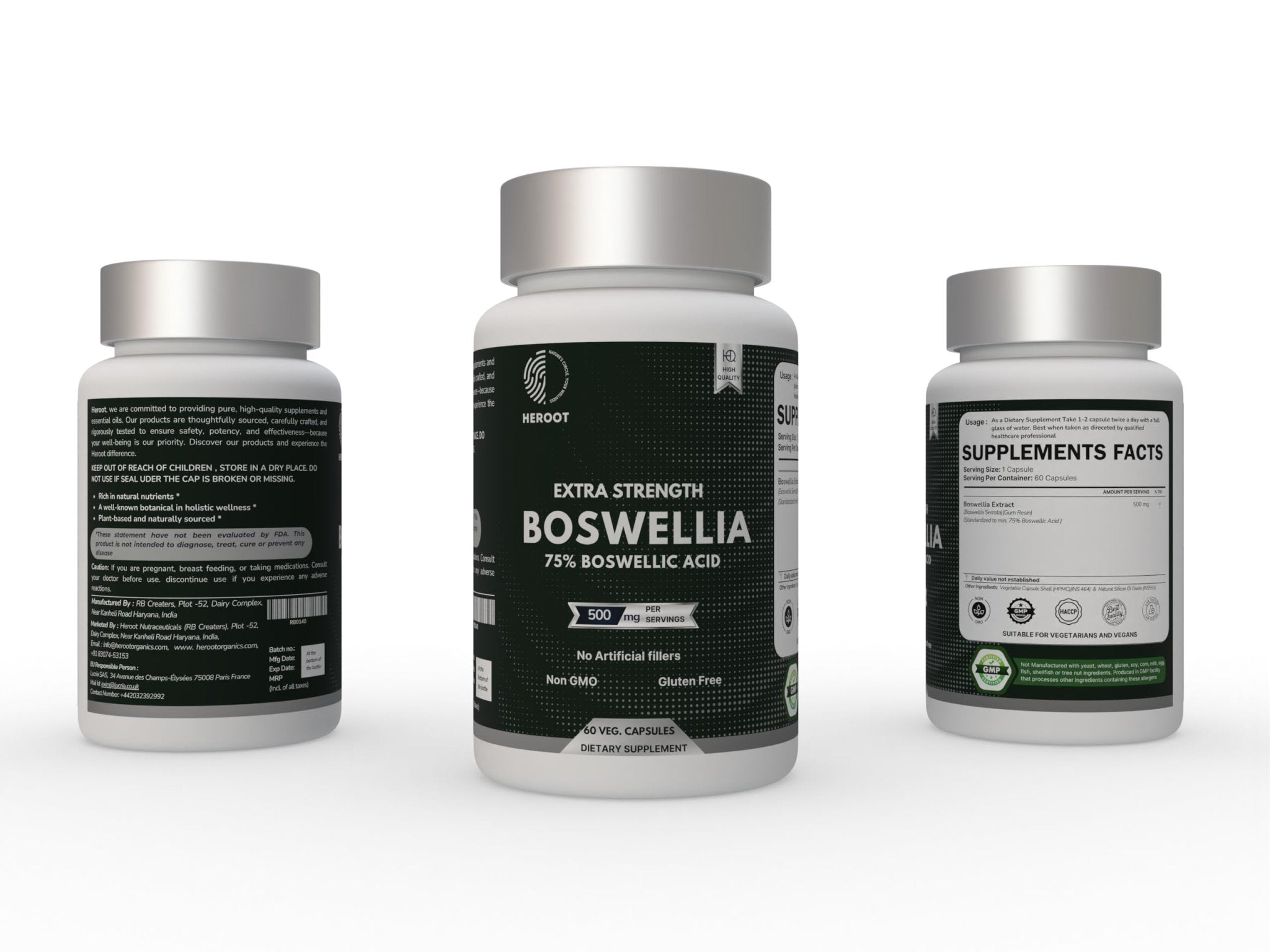 Heroot Boost Joint Mobility with 75% Extra Strength Boswellia Serrata Extract, 120 Capsules - TrustMedUSA