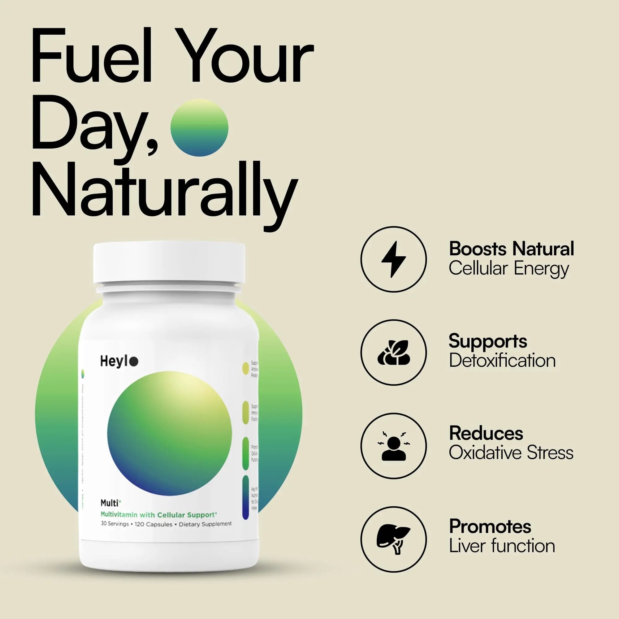 Heylo Multi+ Advanced Multivitamin Supplement – Boosts Energy, Enhances Immune Support, Provides Antioxidant Protection, Promotes Detoxification - TrustMedUSA