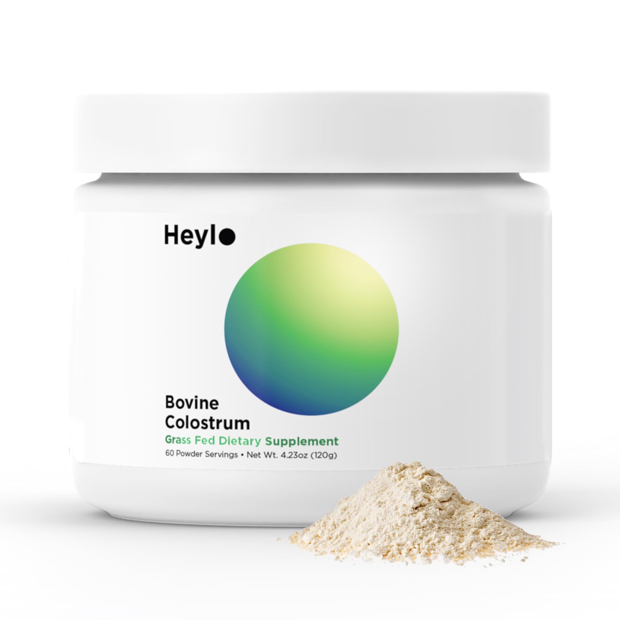Heylo Premium Colostrum Powder – 100% Pure, Grass-Fed Bovine 40% IgG Supplement, Natural Gut Health Bloating Immunity Skin & Hair, Muscle Recovery, Rich in Immunoglobulins, 60 Servings - TrustMedUSA