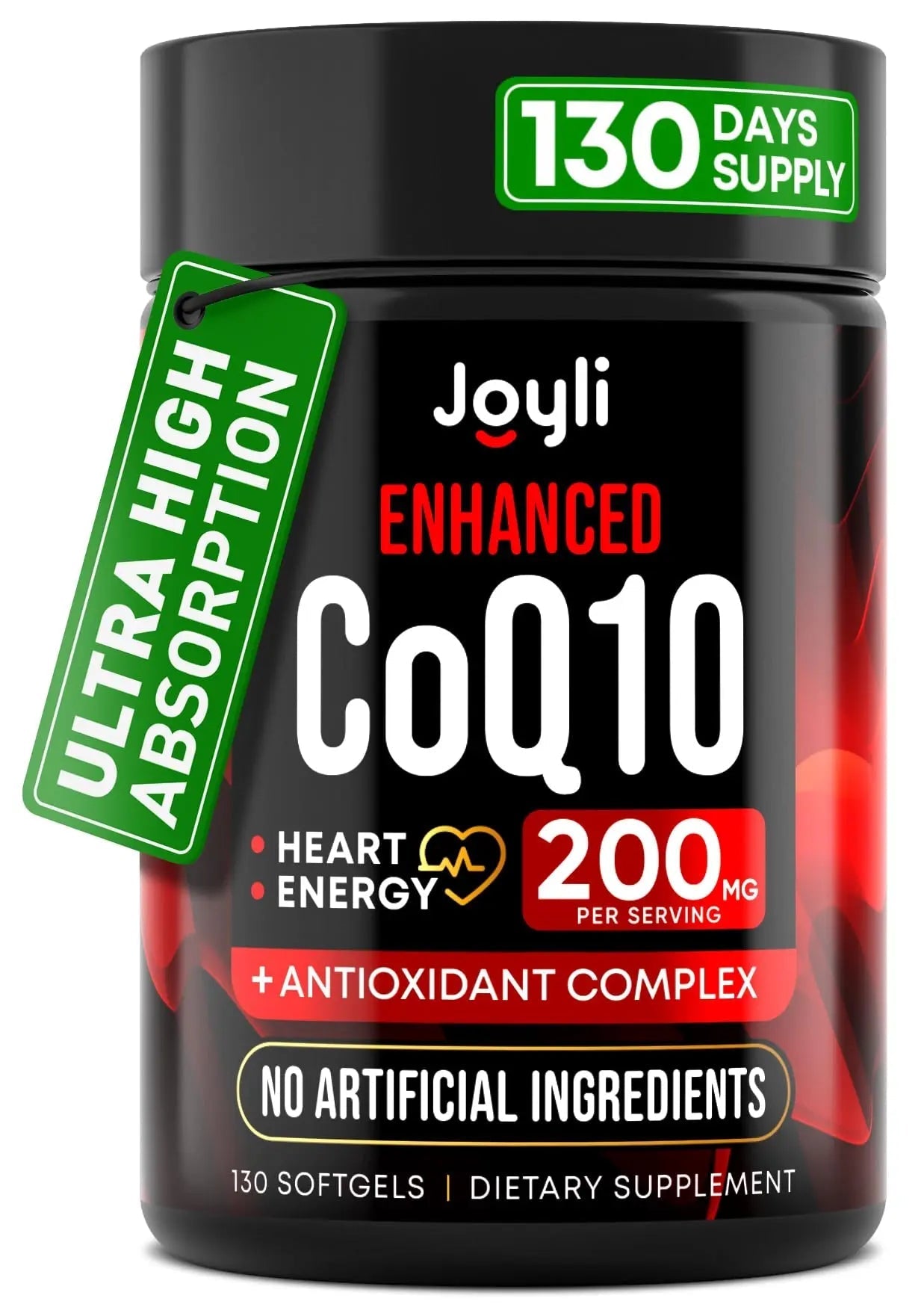 High Absorption CoQ10 200MG - Co Q10, 200mg Softgels for Heart Health & Energy Production - Enhanced Co Q 10 Supplement with Antioxidants and Flaxseed Oil - CoQ10 200 mg Per Serving - TrustMedUSA
