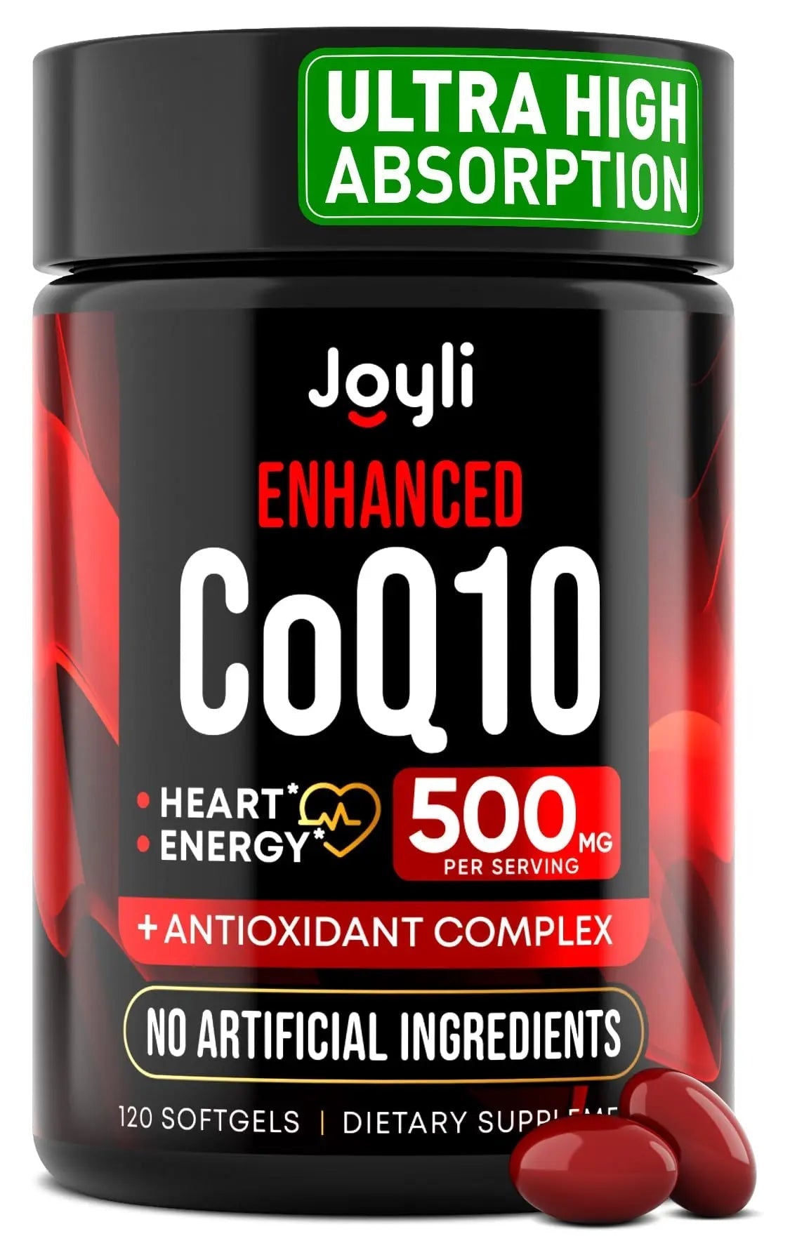 High Absorption CoQ10 500MG - Co Q 10 Supplement 120 Softgels for Heart Health&Energy Production - Enhanced CoQ10 Nutritional Supplements with Coenzyme Q10 - TrustMedUSA