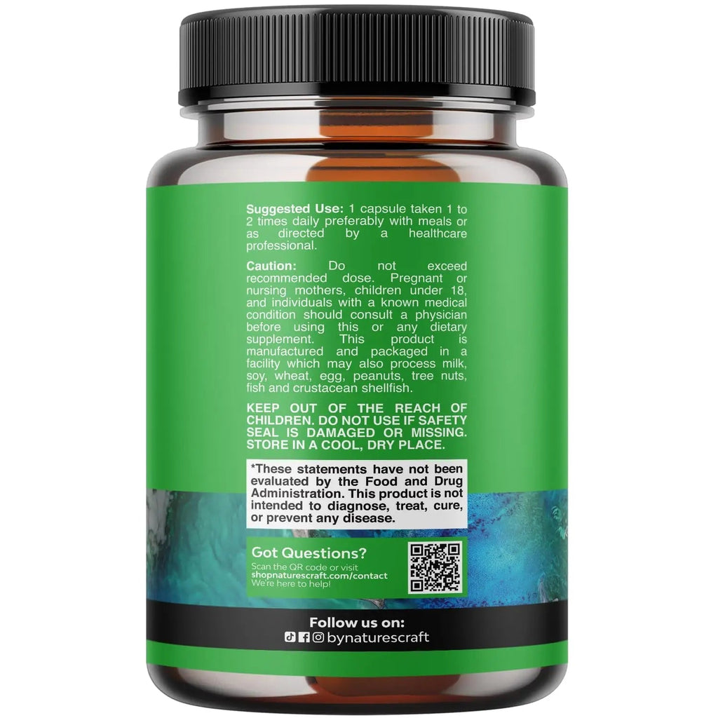 High Absorption Magnesium Complex Supplement - Magnesium Oxide 500mg with Citrate 500mg for Sleep and Mood Support - Pure Citrate per Serving for Muscle Stomach and Digestion - 60 Count - TrustMedUSA