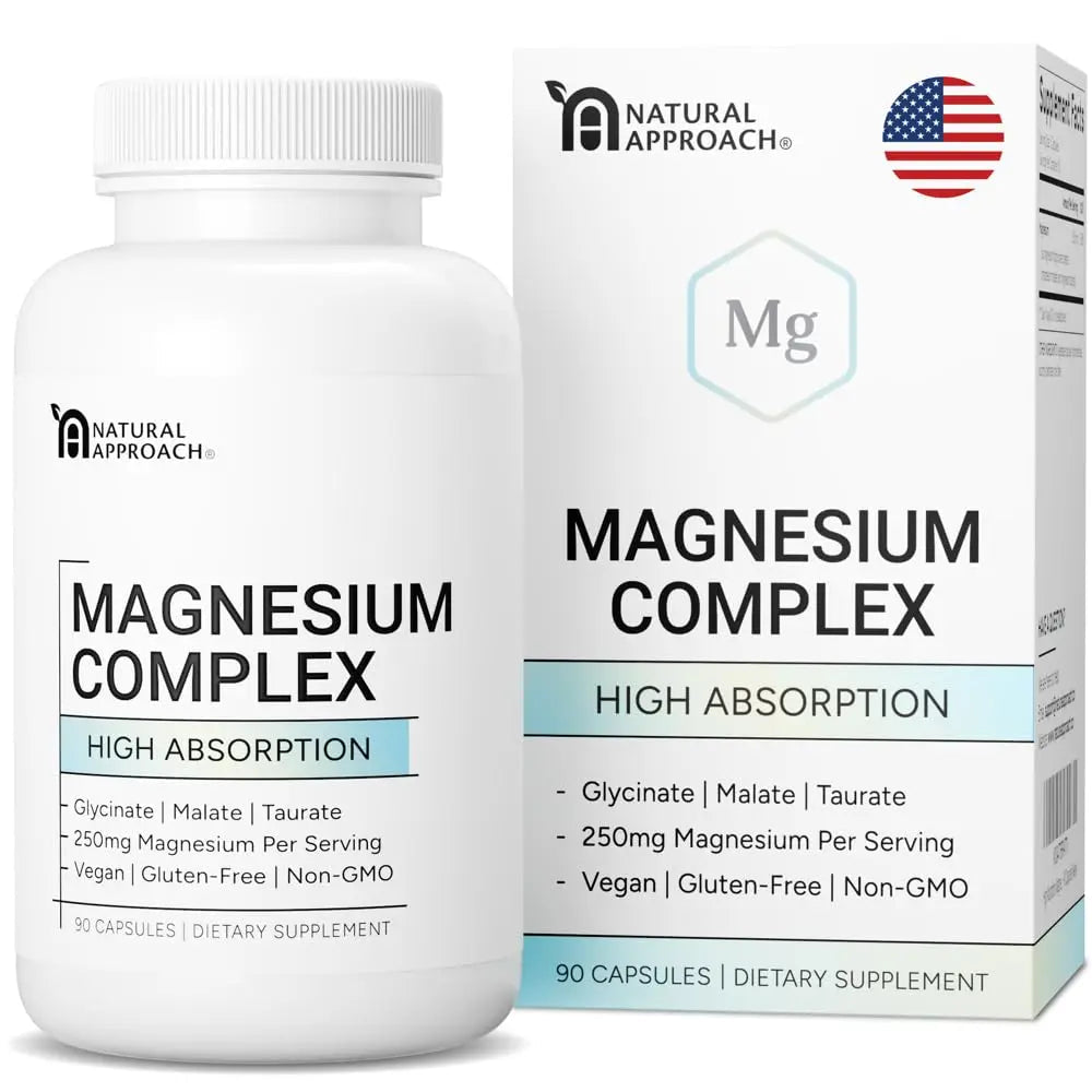 High Absorption Magnesium Complex with Glycinate, Malate & Taurate - Premium Magnesium Supplement for Sleep, Relaxation, Leg Cramps & Stress Relief - 100% Chelated & Easy On The Gut - 90 Capsules - TrustMedUSA