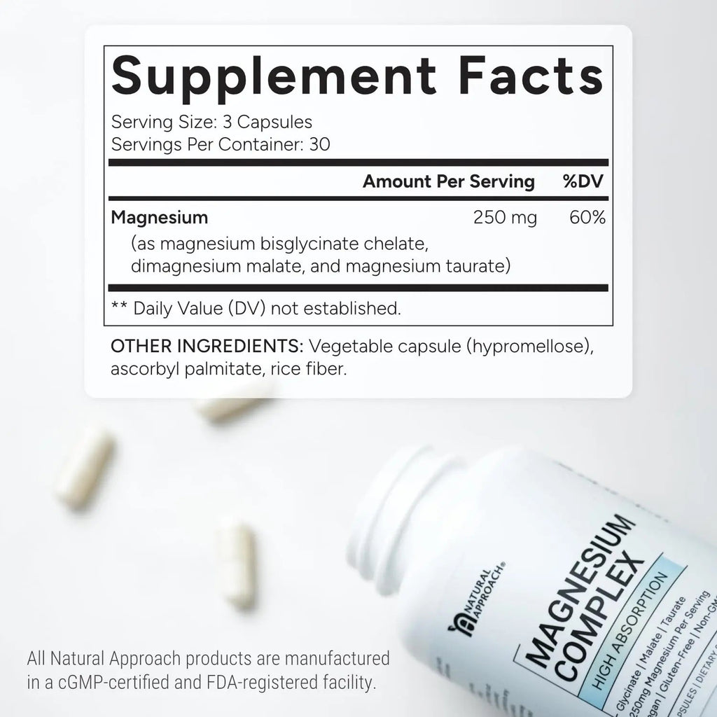 High Absorption Magnesium Complex with Glycinate, Malate & Taurate - Premium Magnesium Supplement for Sleep, Relaxation, Leg Cramps & Stress Relief - 100% Chelated & Easy On The Gut - 90 Capsules - TrustMedUSA