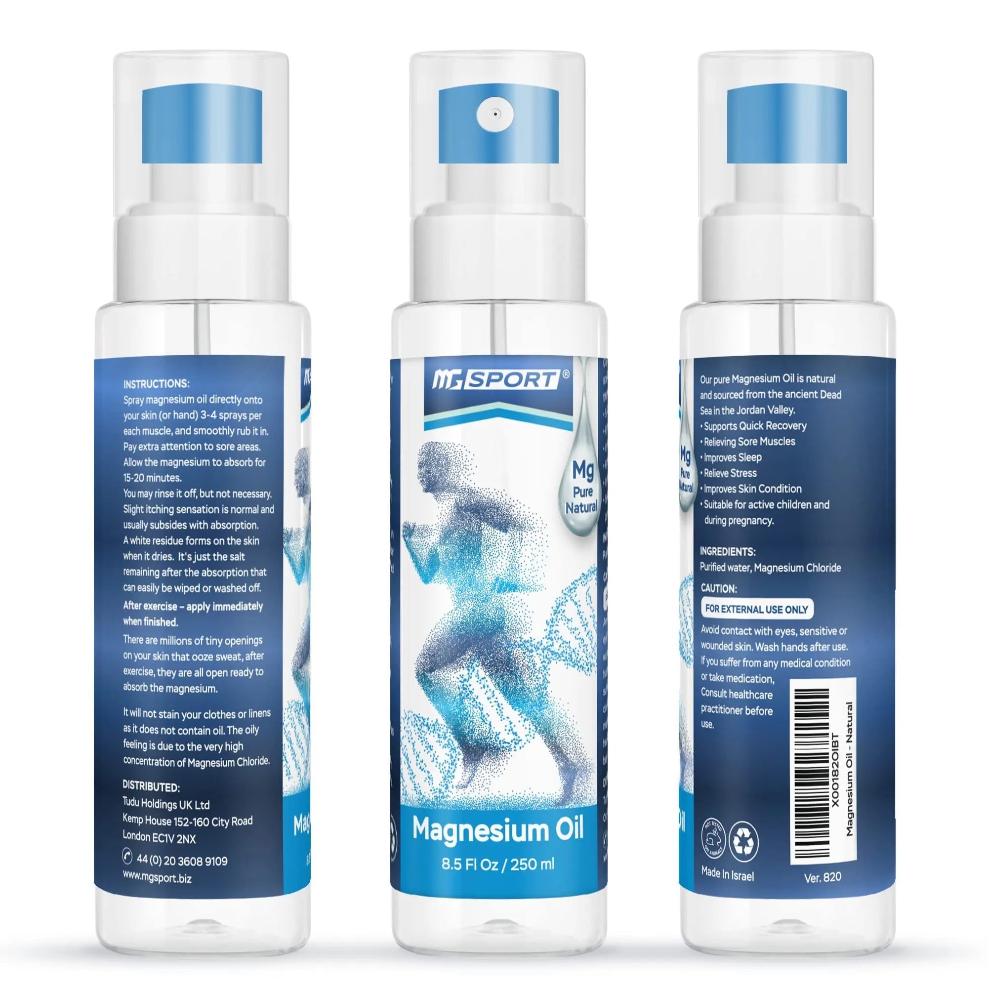 High Absorption Pure Magnesium Oil Spray – 250 ml – 100% Pure Magnesium Chloride - TrustMedUSA