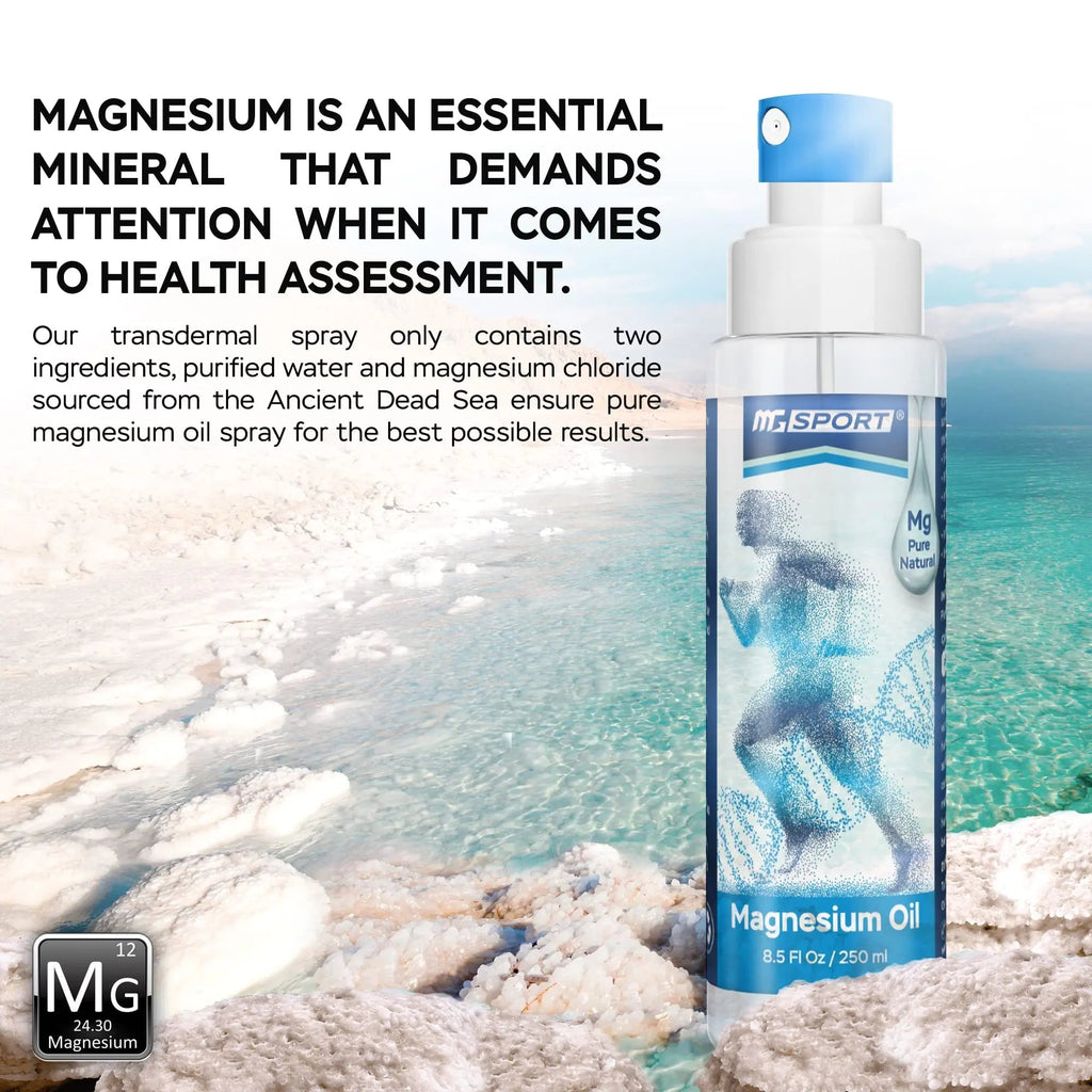 High Absorption Pure Magnesium Oil Spray – 250 ml – 100% Pure Magnesium Chloride - TrustMedUSA