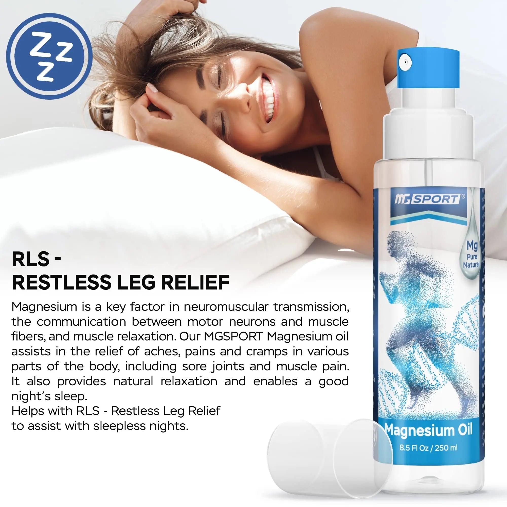 High Absorption Pure Magnesium Oil Spray – 250 ml – 100% Pure Magnesium Chloride - TrustMedUSA