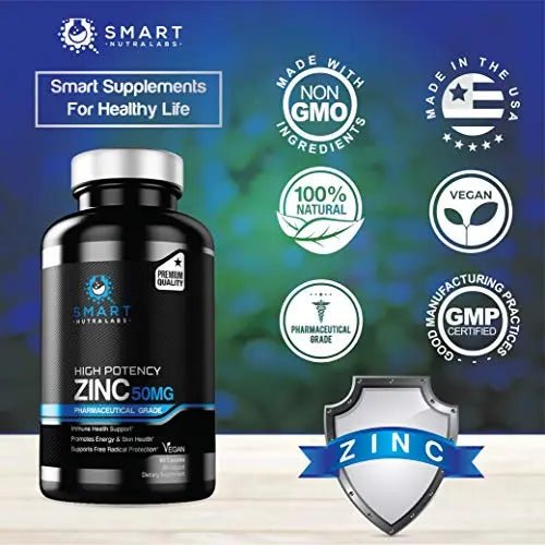 High Potency Zinc Picolinate 50MG- Vegan Zinc Supplement, Supports - TrustMedUSA