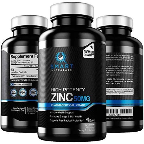 High Potency Zinc Picolinate 50MG- Vegan Zinc Supplement, Supports - TrustMedUSA