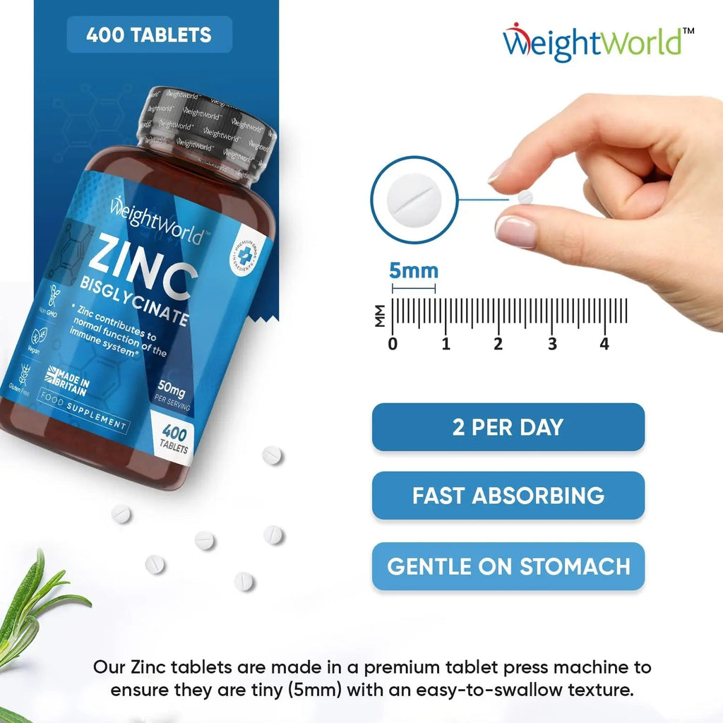 High Strength Zinc Tablets 50mg – 400 Vegan Zinc Bisglycinate Tablets 6+ Months - TrustMedUSA