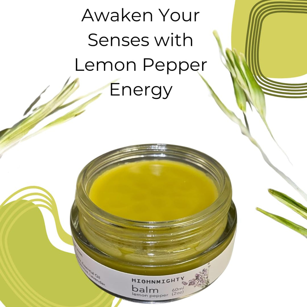 Highnmighty Maximum Strength Lemon Pepper Hemp Balm Salve | Daytime Relief, Relaxing, Natural, Fast-Acting Topical Cream for Muscle Joint Back Knee Shoulder Neck Elbow Hand Foot Relief, 60ml (2oz) - TrustMedUSA