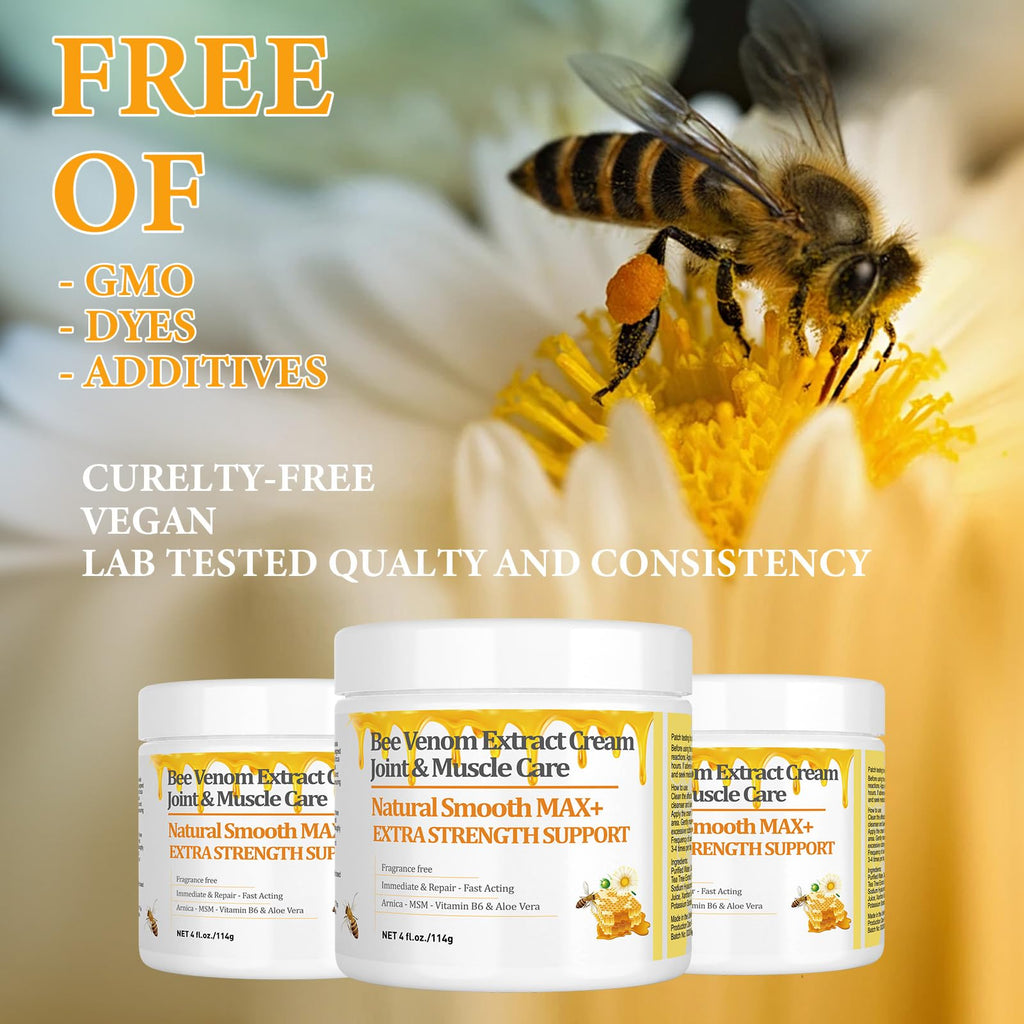 HIKCOSLLY New Zealand Bee Venom Cream, High Strength Recovery Muscle Joint Cream, Natural Organic, Soothe Back, Neck, Hands, Feet, Shoulder, Leg, Knee, Ankle Pain - TrustMedUSA