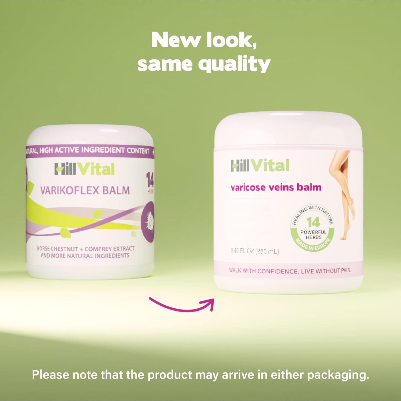 Hill Vital Natural Solutions HillVital Herbal Leg Care Balm with Horse Chestnut – Lightweight Botanical Cream for Daily Skin Care & Massage, Non-Greasy Formula for Legs & Body, 250 ml - TrustMedUSA
